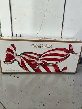 Set Of Two Shannon Godinger
Crystal Red & Clear Trays
Peppermint Candy Wrapper